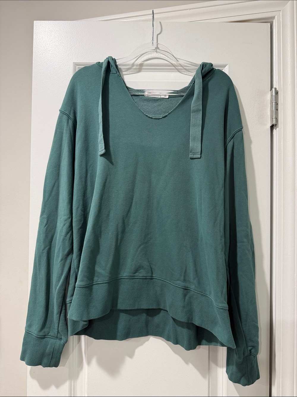 Hanes Women's Teal V-Neck Hooded Pullover